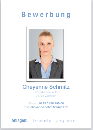 Muster Deckblatt Bewerbung