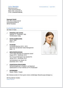Kurzbewerbung Muster Beispiel